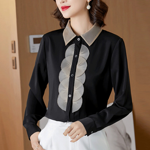 Új modell női ing hosszú ujjal és klasszikus gallérral