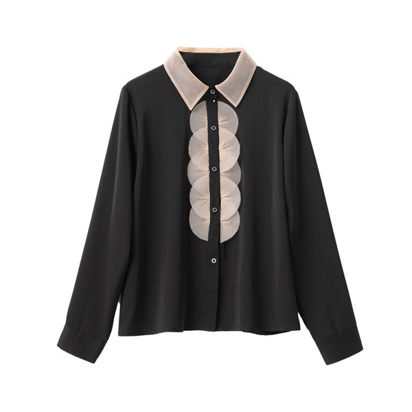 Új modell női ing hosszú ujjal és klasszikus gallérral