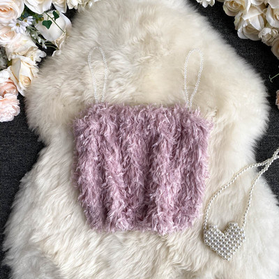 Μοντέρνα γυναικεία μπλούζα με  πούπουλα