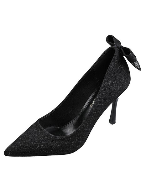 Κομψά γυναικεία παπούτσια με ψηλό τακούνι με λαμπερό αποτέλεσμα