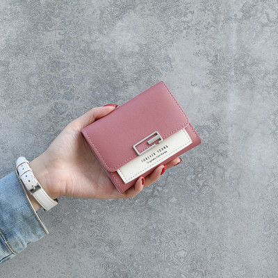 Γυναικείο καθημερινό μίνι πορτοφόλι από οικολογικό δέρμα με αγκράφα