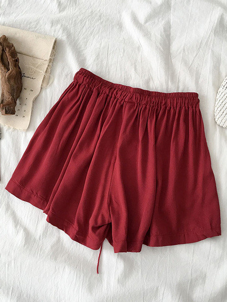 Vabaaja naiste lühikesed püksid elastse vöökoha ja lipsudega