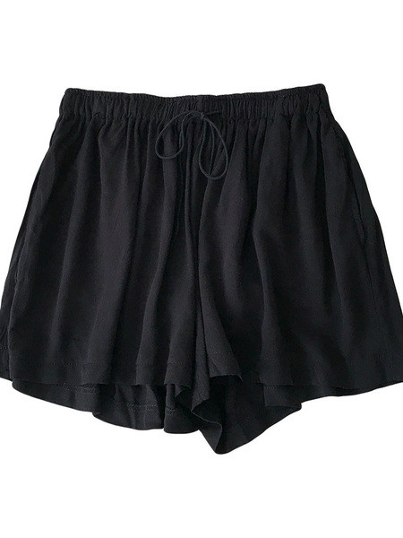 Vabaaja naiste lühikesed püksid elastse vöökoha ja lipsudega