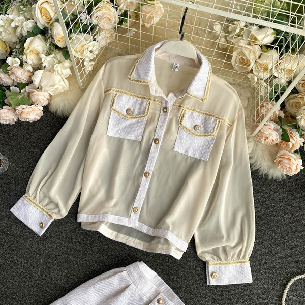 Naiste särgi ja kõrge vöökohaga pükste komplekt