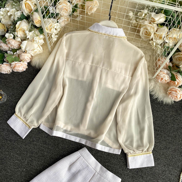 Naiste särgi ja kõrge vöökohaga pükste komplekt