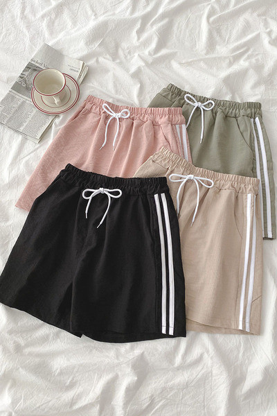 Sport rövidnadrág elasztikus derékkal és szegéllyel