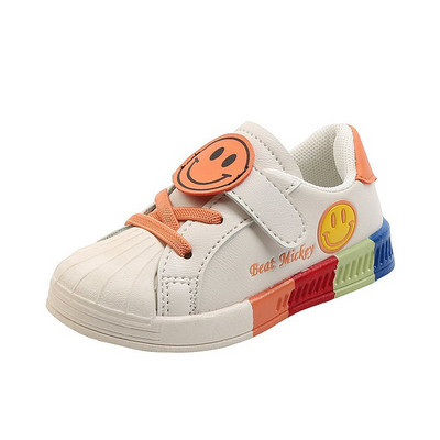 Casual παιδικά αθλητικά παπούτσια από οικολογικό δέρμα με λουράκια βελκρό για κορίτσια