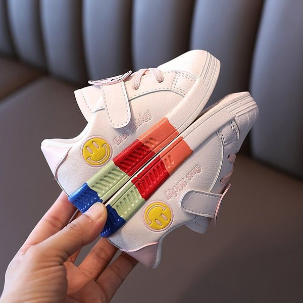 Casual παιδικά αθλητικά παπούτσια από οικολογικό δέρμα με λουράκια βελκρό για κορίτσια