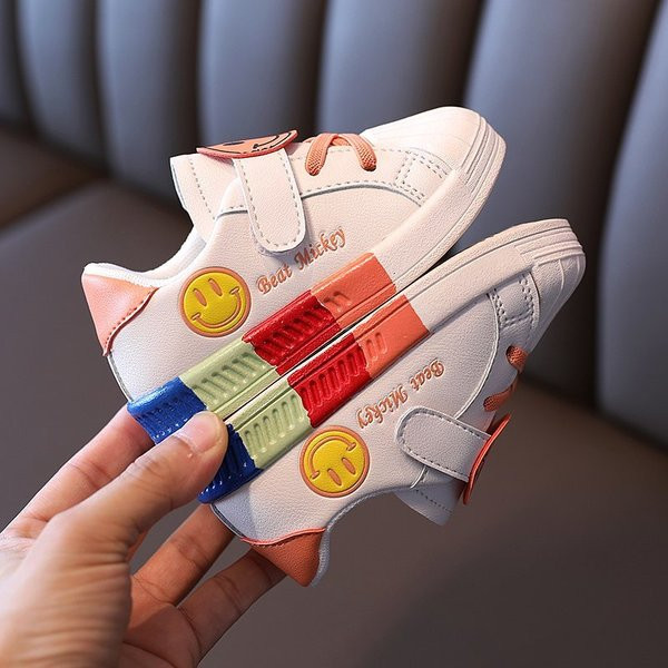 Casual παιδικά αθλητικά παπούτσια από οικολογικό δέρμα με λουράκια βελκρό για κορίτσια