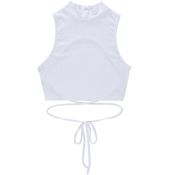 Rövid női felső csupasz háttal és megkötővel