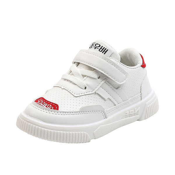 Öko bőrből készült gyerek tornacipő matricával lányoknak és fiúknak