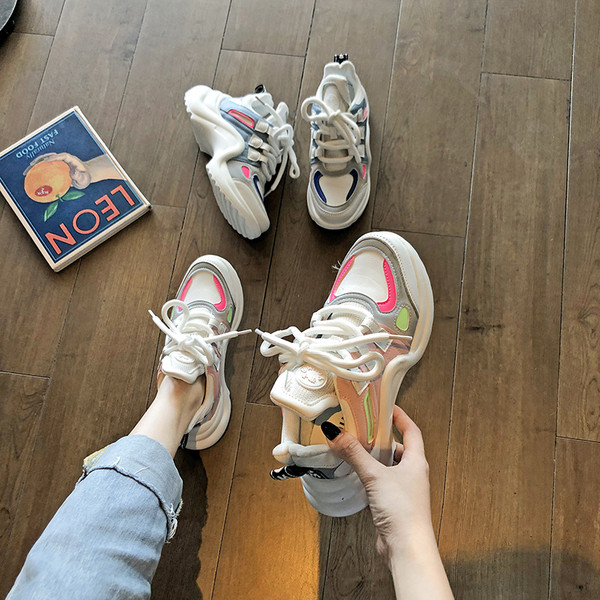 Tenisi casual dama din imitatie de piele cu sireturi