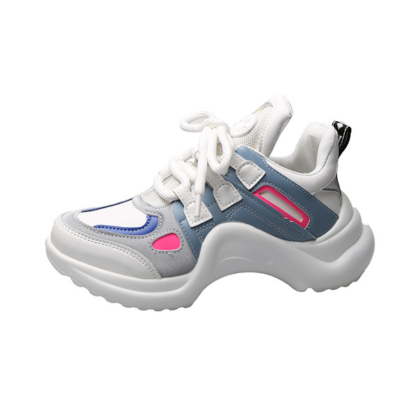 Tenisi casual dama din imitatie de piele cu sireturi