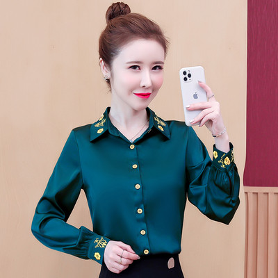 Új modell női ing hosszú ujjal és hímzéssel