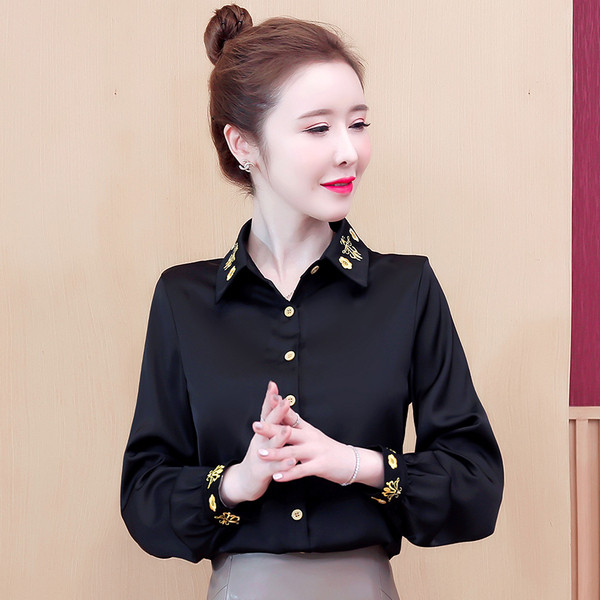 Új modell női ing hosszú ujjal és hímzéssel