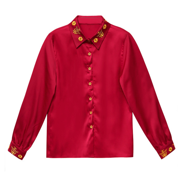 Új modell női ing hosszú ujjal és hímzéssel