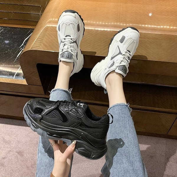 Casual γυναικεία αθλητικάπαπούτσια με πλέγμα και ψηλή σόλα