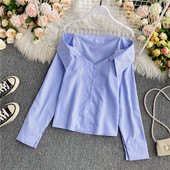 Modern női ing, hosszú ujjú sima modell