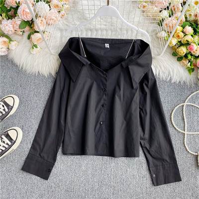 Modern női ing, hosszú ujjú sima modell