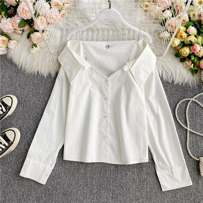 Modern női ing, hosszú ujjú sima modell