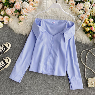 Modern női ing, hosszú ujjú sima modell