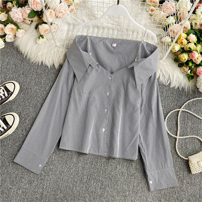 Modern női ing, hosszú ujjú sima modell