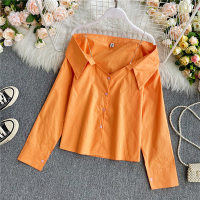 Modern női ing, hosszú ujjú sima modell