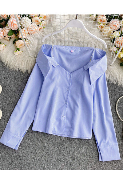 Modern női ing, hosszú ujjú sima modell