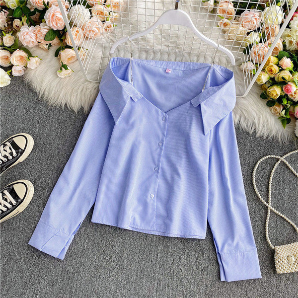 Modern női ing, hosszú ujjú sima modell