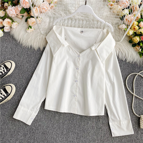 Modern női ing, hosszú ujjú sima modell