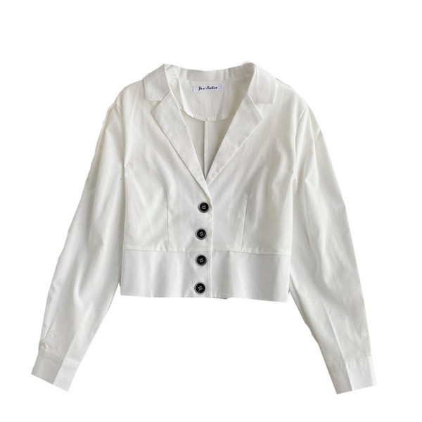 Cămașă scurtă de damă modernă cu guler clasic