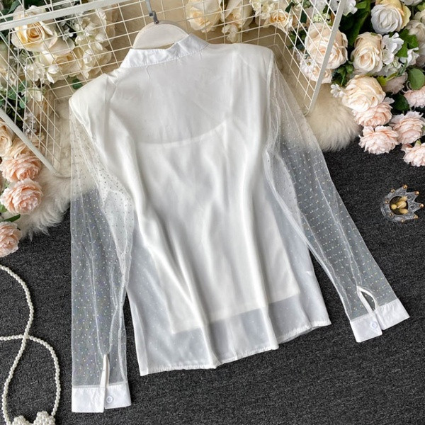 Női alkalmi ing tüll ujjal