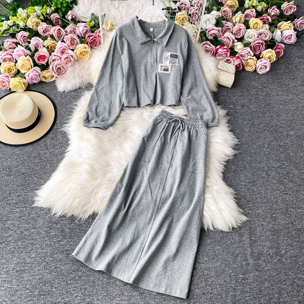 Női lezser hosszú szoknya és blúz szett