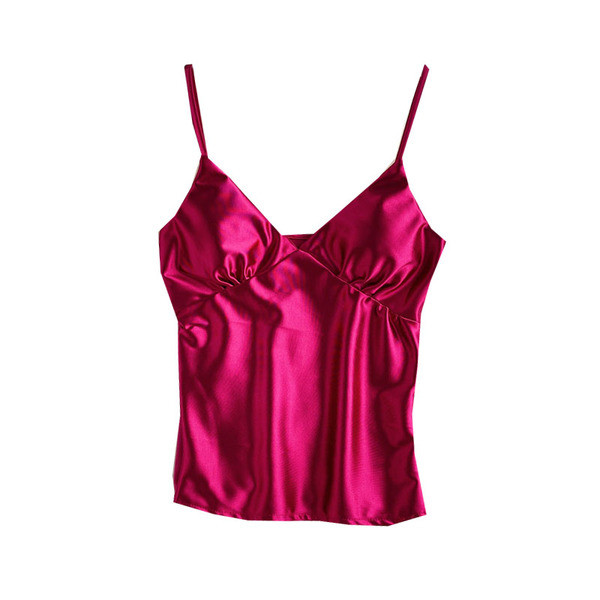 Modern női felső vékony pántokkal és spitz nyakkivágással