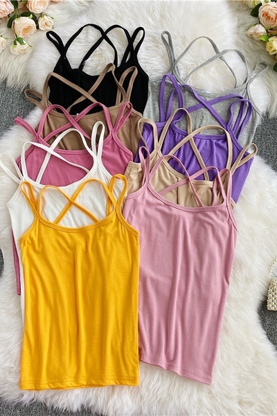 Maieu casual dama cu bretele subtiri