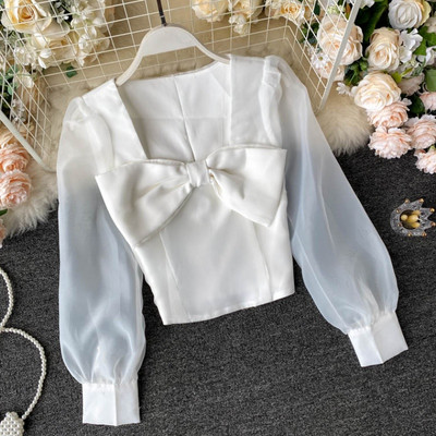 Γυναικείο πουκάμισο με τούλι σε διάφορα χρώματα