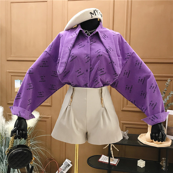 Pantaloni scurti de dama din imitatie de piele cu talie inalta si fermoare