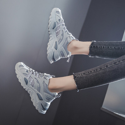 Γυναικεία casual αθλητικά παπούτσια με τραχιά σόλα και πλέγμα