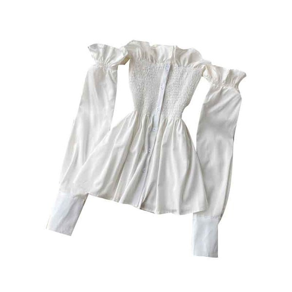 Μοντέρνο γυναικείο πουκάμισο με μανίκια και κουμπιά