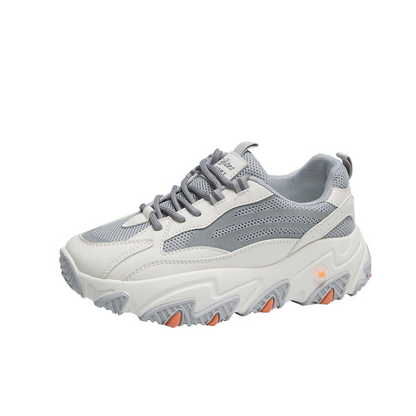 Γυναικεία αθλητικά παπούτσια με κορδόνια και πλέγμα