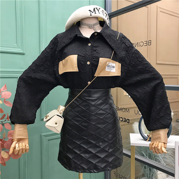 Πουκάμισο φαρδύ με κλασικό γιακά και μακριά μανίκια