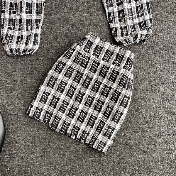 Retro sieviešu pledu komplekts no divām daļām