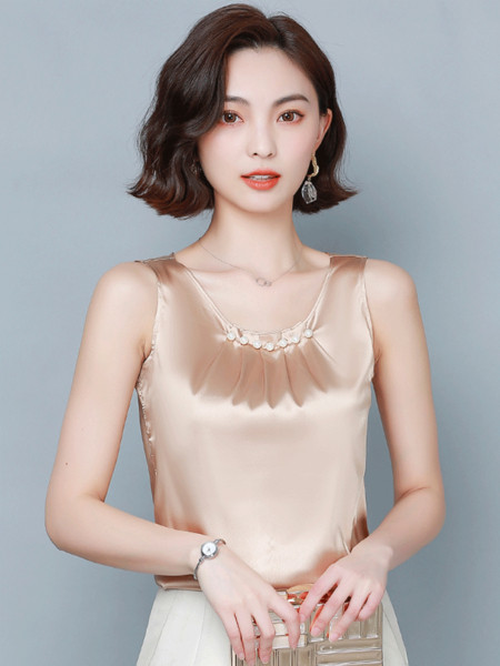 Új modell női felső gyöngyökkel és széles pántokkal