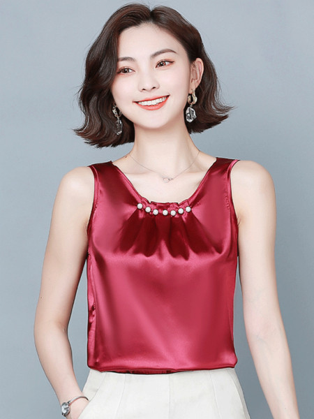 Új modell női felső gyöngyökkel és széles pántokkal