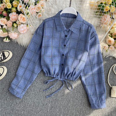 Cămașă scurtă casual de damă cu șireturi