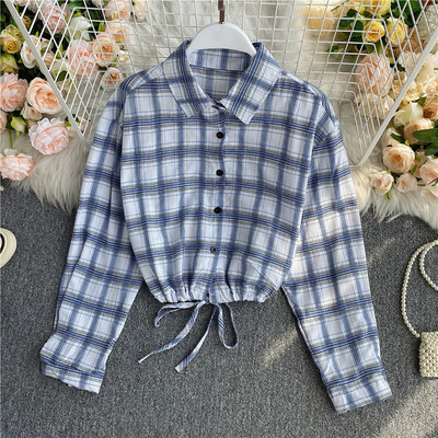 Cămașă scurtă casual de damă cu șireturi