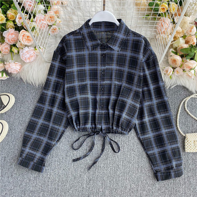 Cămașă scurtă casual de damă cu șireturi