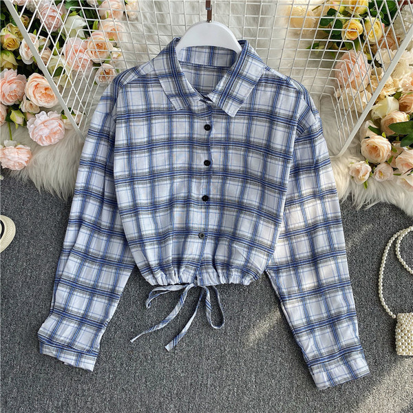 Cămașă scurtă casual de damă cu șireturi