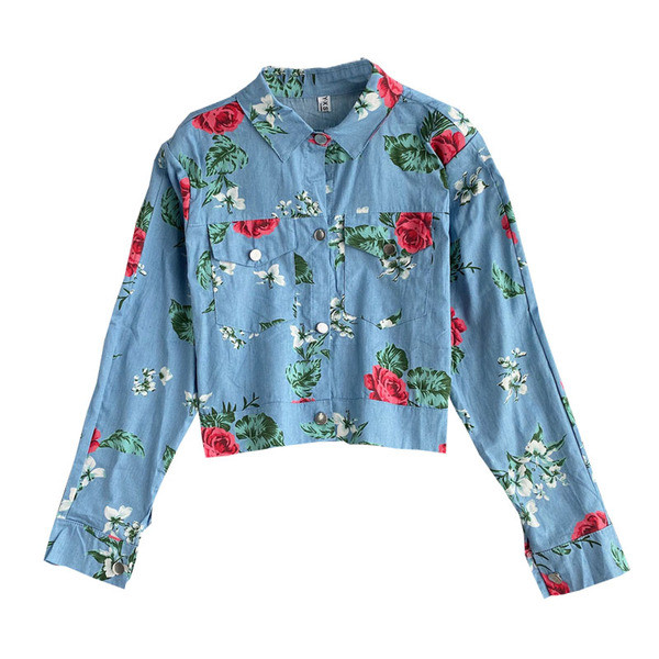 Praegune lillelise mustriga ja klassikalise kraega naiste särk