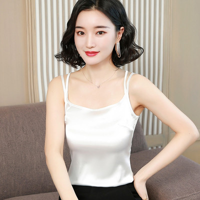 Maieu modern de damă din satin cu bretele subțiri